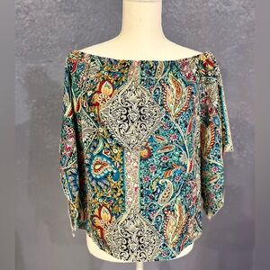 Boho Paisley Off-Shoulder Blouse New w/oTags